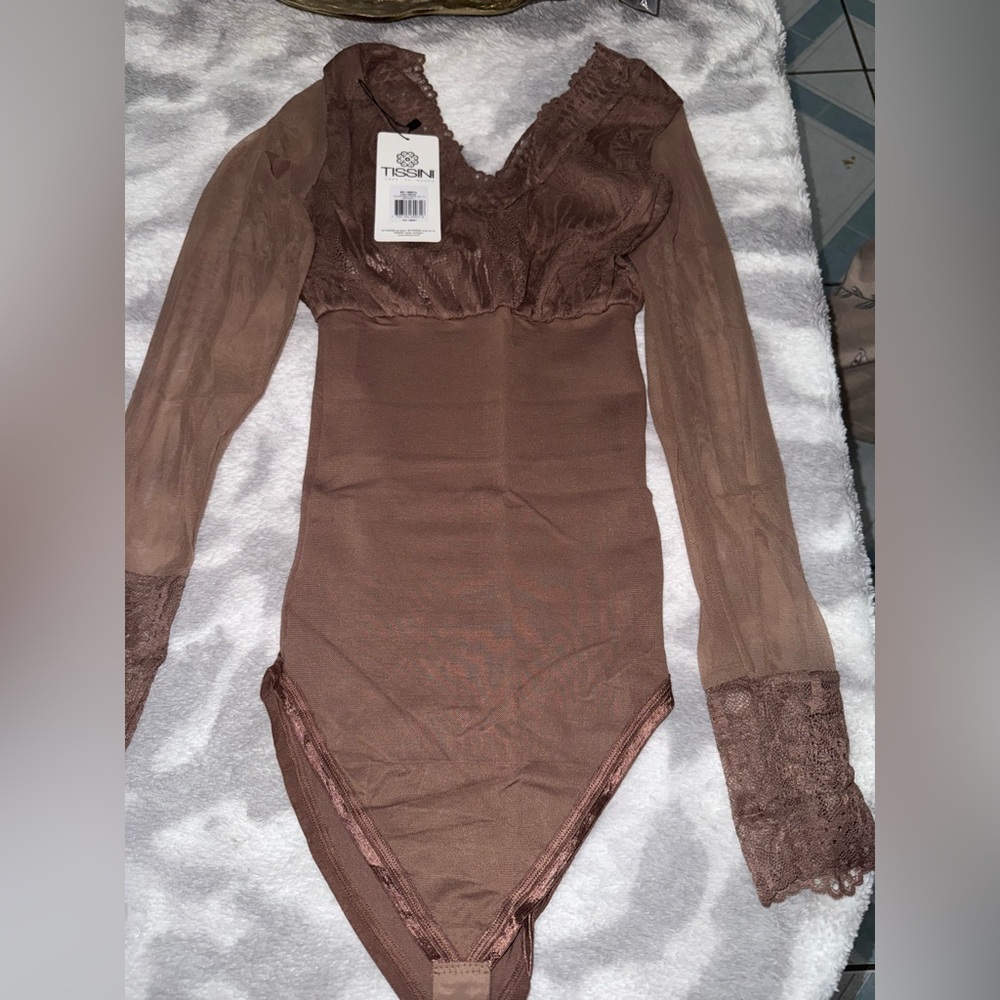 Brown Lace Bodysuit